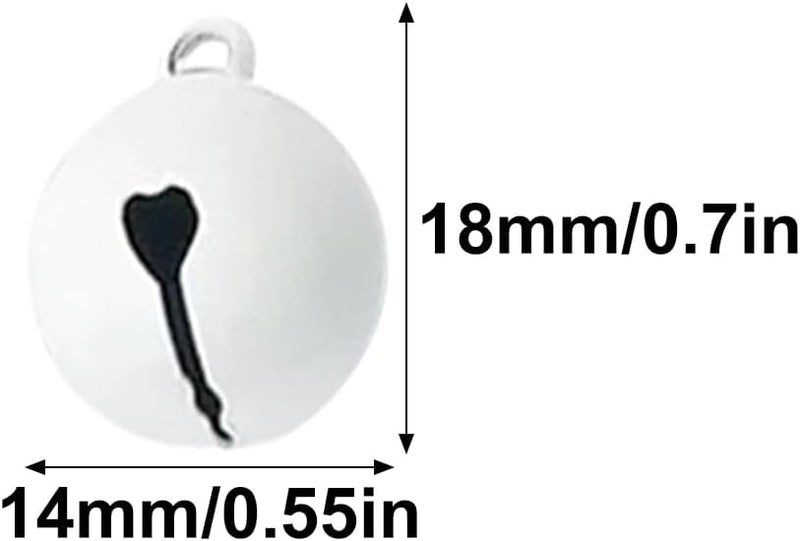 10Pcs White 14mm Mini Jingle Bells For DIY Jewelry Keychains Pet Festival Decor - Image 2